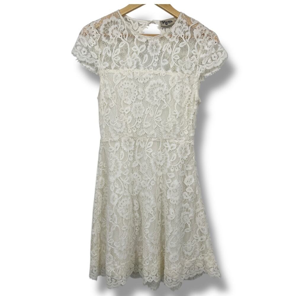 Show Me Your Mumu‎ Alyce Lace White Dress Cap Sleeve Women's Small Bride Wedding